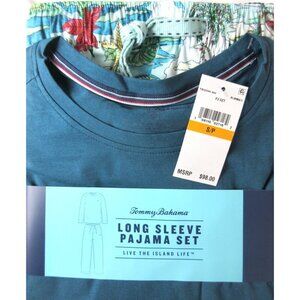 Tommy Bahama Men's Long Sleeve Island Life 2 Piece PJ set Tropical Green Holiday